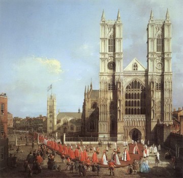 Canaletto Painting - westminster abbey with a procession of knights of the bath 1749 Canaletto